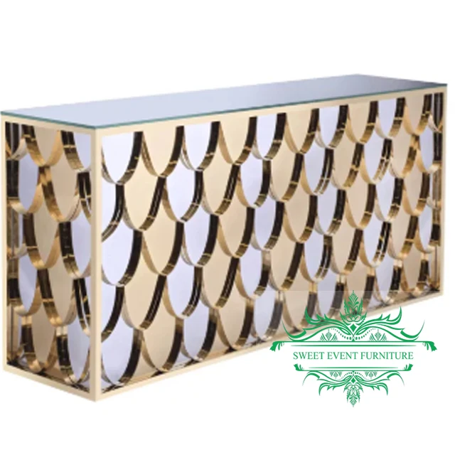 Luxury stainless steel buffet bars table , bar counter