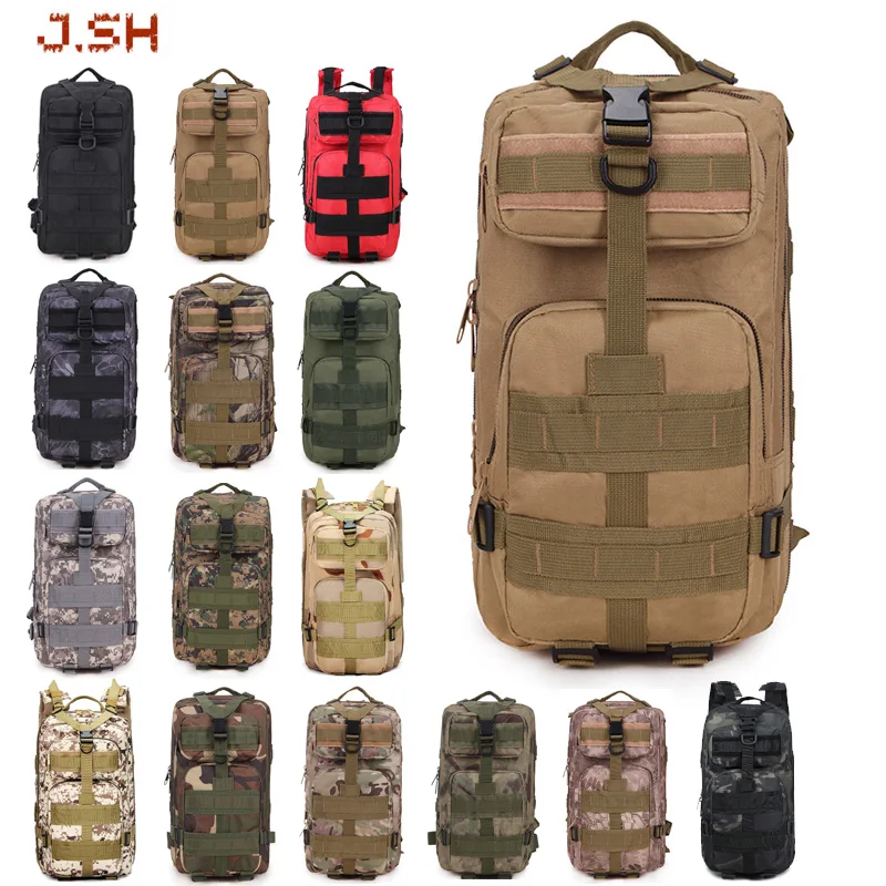 JSH Outdoor Hiking Survival 26L Molle System 3P Rucksack Computer Interlayer Camouflage Tactical Backpack