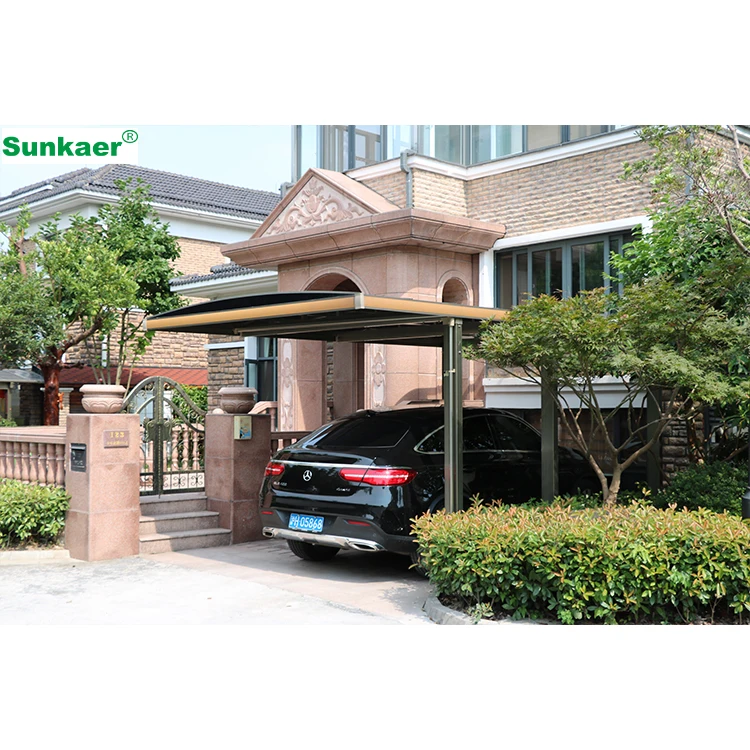 Top Sale Of 2024 Heat Isolation Outdoor car parking shed aluminum carport canopy polycarbonate car shed single car shelter