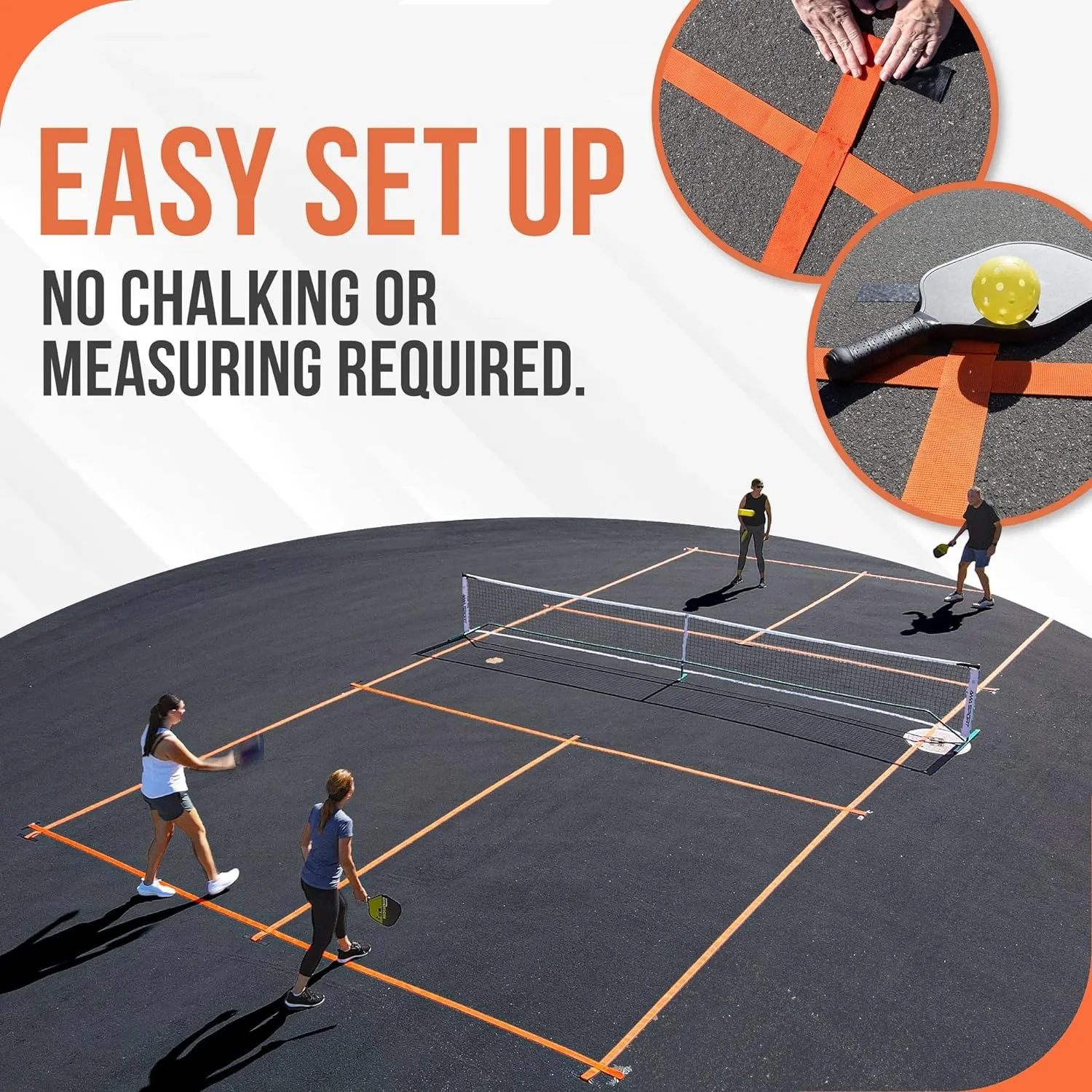 Portable Outdoor Pickleball Court Floor Marking Kit  Pickle Ball Flooring Markers Pickleball Paddle Game Boundary Lines