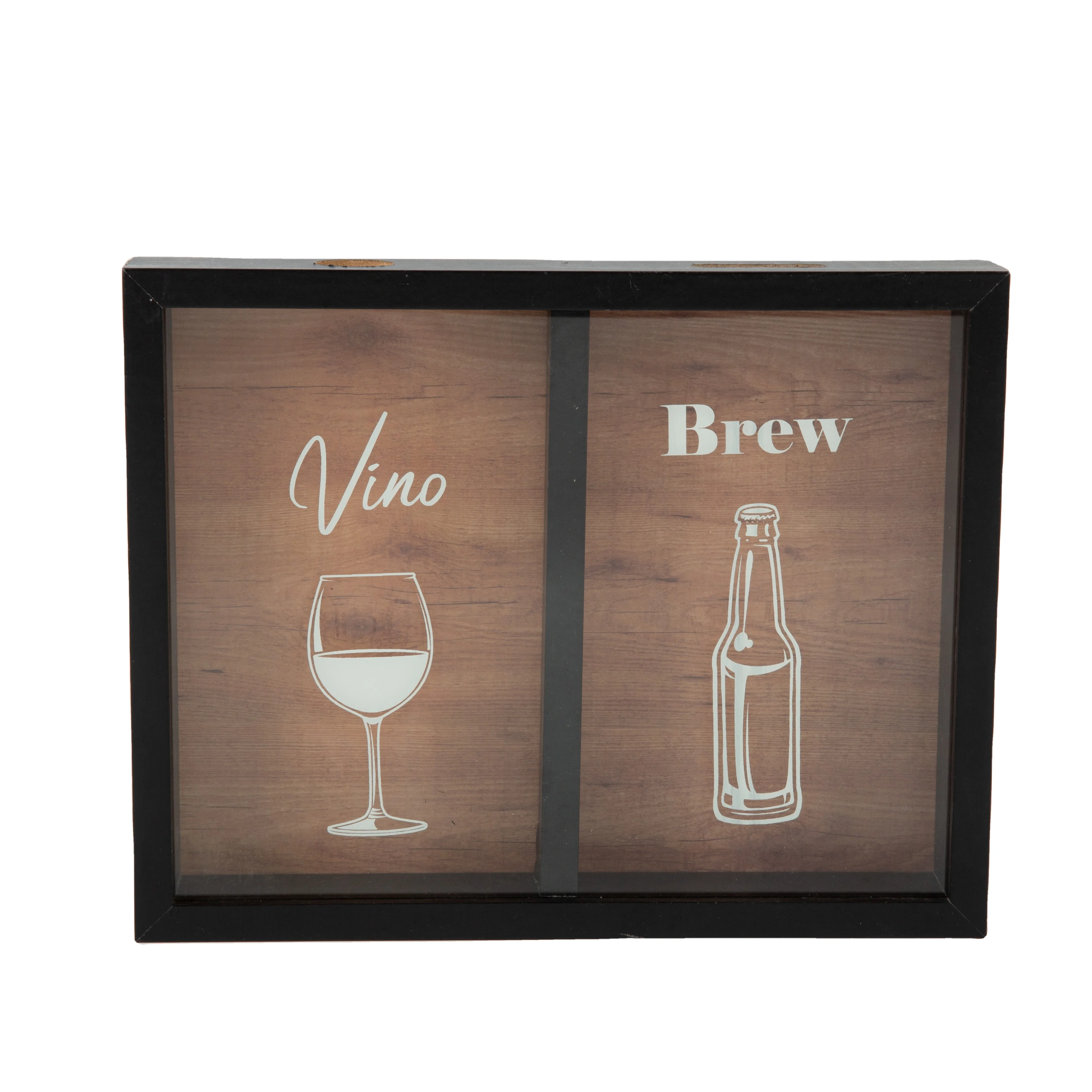 Factory Price Promotional Wall Mounted Wooden Shadow Box Frames For Collect Wine Cork And Bottle Lid