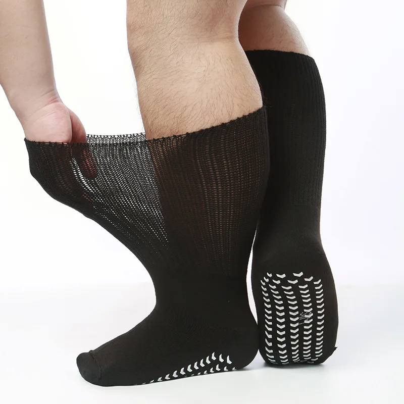 Unisex Plus Size Swollen Feet Extra Width Seamless Diabetic Socks Hospital Grip Non Skid Bariatric Diabetic Socks