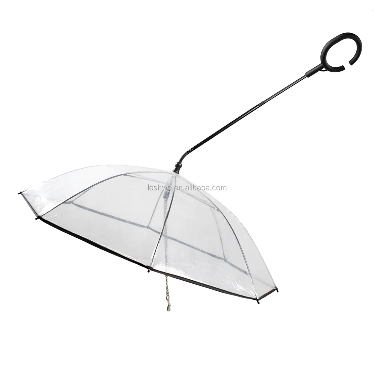 Hot Sale Folded Pet Umbrella Angle adjustable Transparent C-handle Dog Umbrella