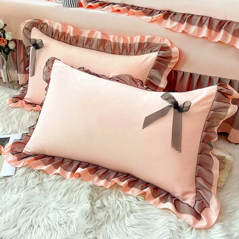 Cotton and linen four-piece set simple solid color washable quilt set bed linen