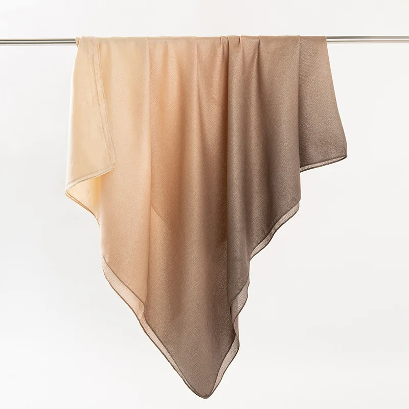 2024 NEW Multi Colored Vintage Gradient Multi Color Cotton Scarves Girl Hijabs Fashion Long Scarf