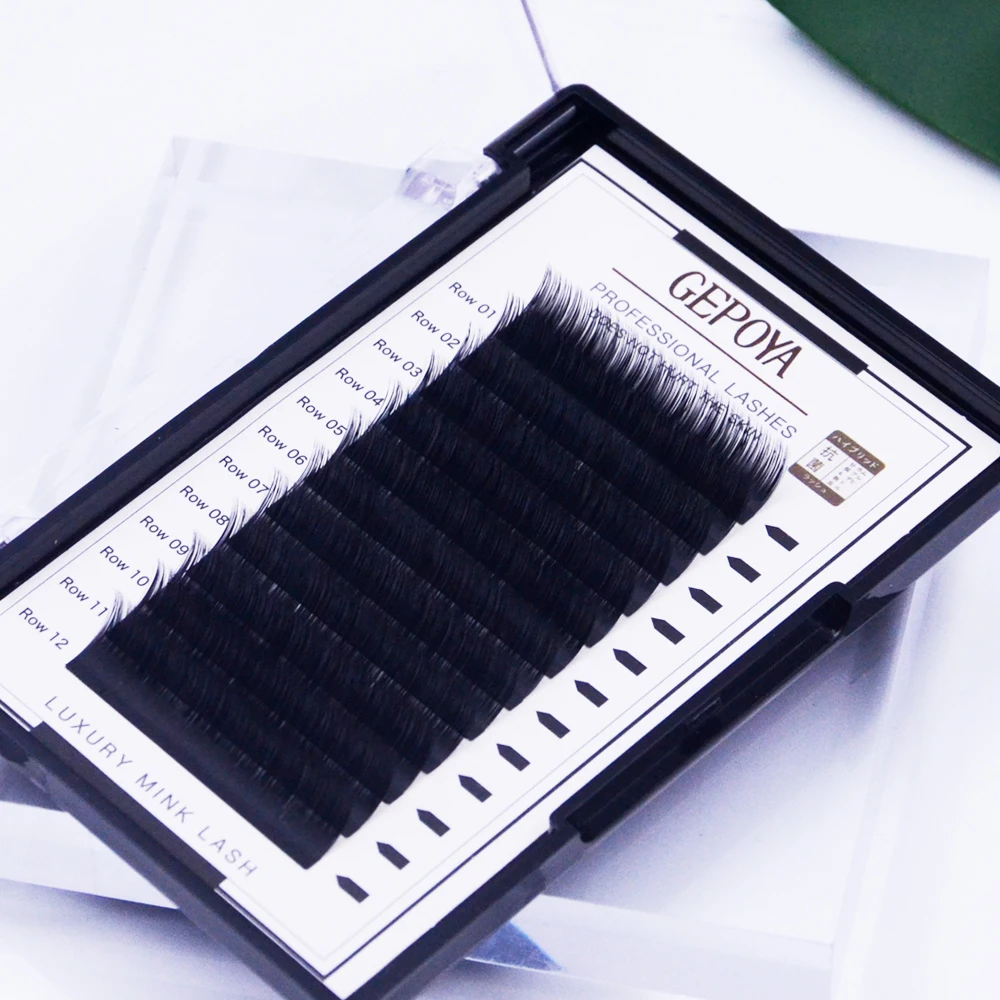 fuax individual eyelashes mink l curl lash extensions adhesive supplies kit