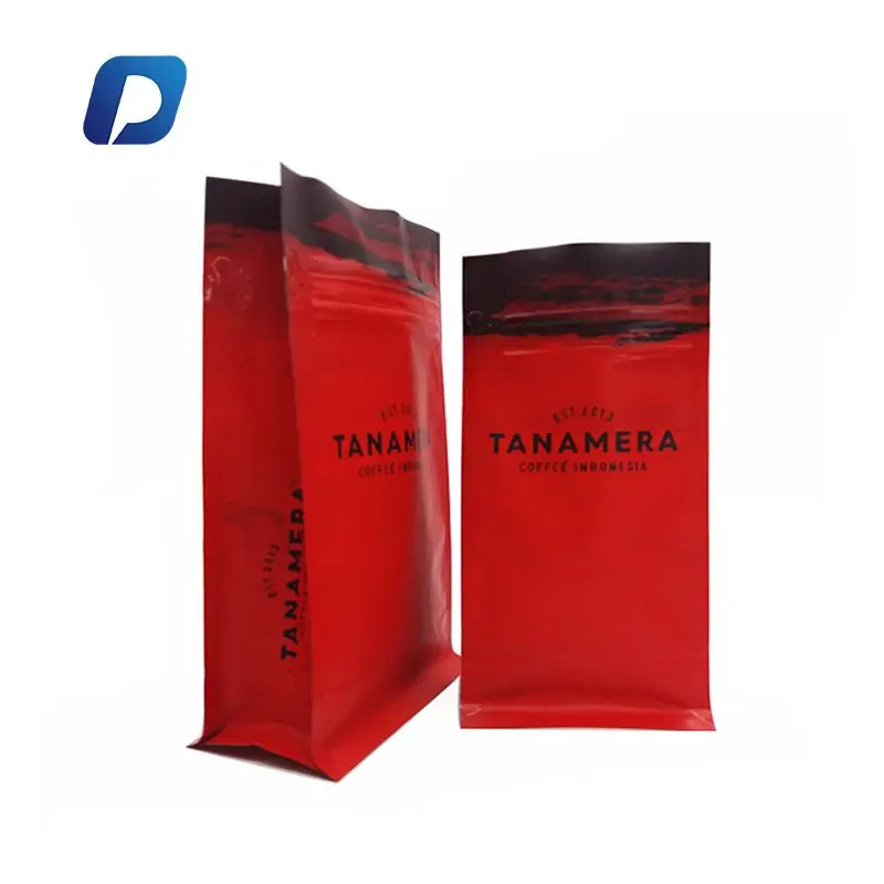 250g 500g 1kg food grade custom printed flat bottom coffee bag packaging with valve vent