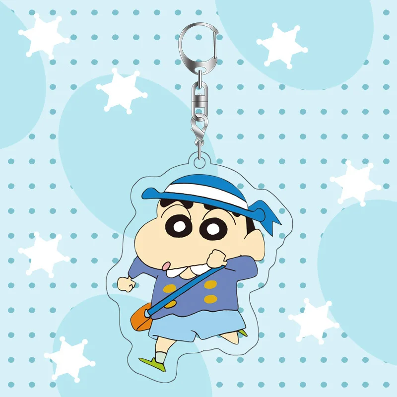 Брелок с милым мультяшным карандашом Shin-Chan, двусторонний акриловый кулон с аниме-звездами, высота 6 см
