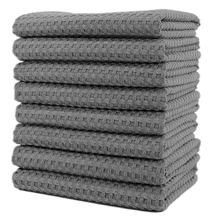 OEM Manufacturer Universal Microfiber Waffle Kitchen Towel Waffle Tea Towel Drying Towel