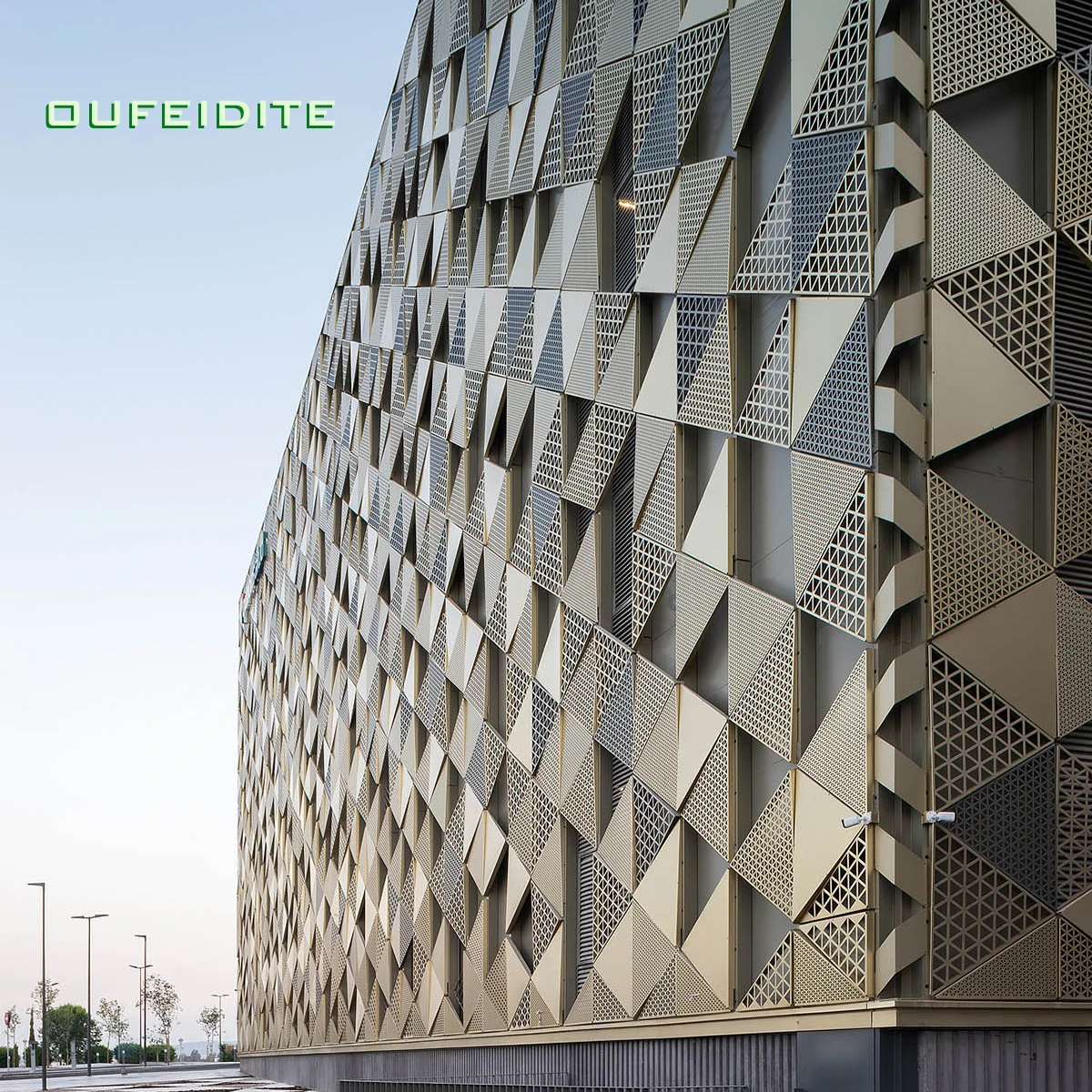 OFDT Laser Cut Aluminum Solid Panel Wall Cladding Facade Decorative Exterior Perforated Metal Wall Panel