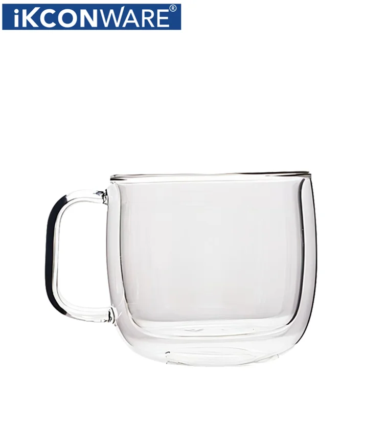 530ml Heat-Resistant Borosilicate Glass Coffee Mug, Insulated for Hot and Cold Beverages Double Wall Glass Milk Tea Cup