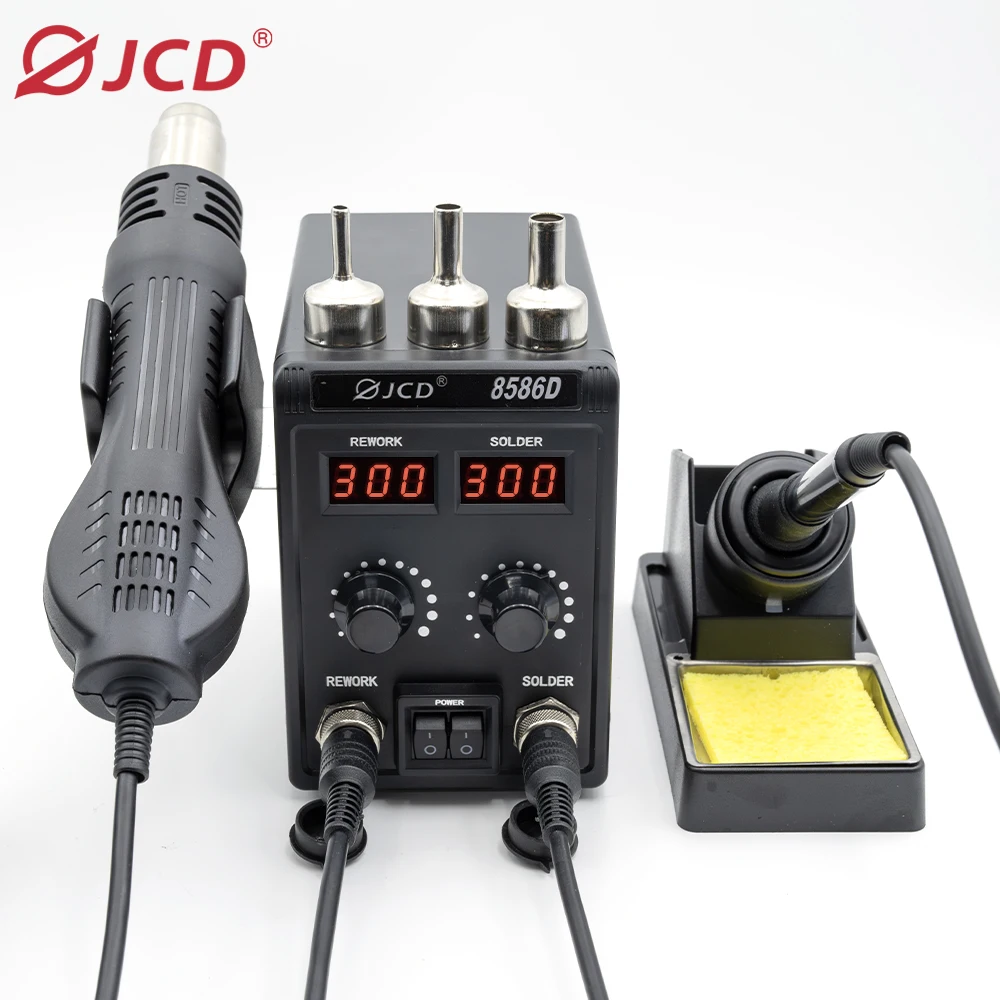 JCD 8586DB-6TK-2 110V 220V 700W  Hot Air Gun Station SMD BGA Rework Station Soldering Station for Electronics Repairing