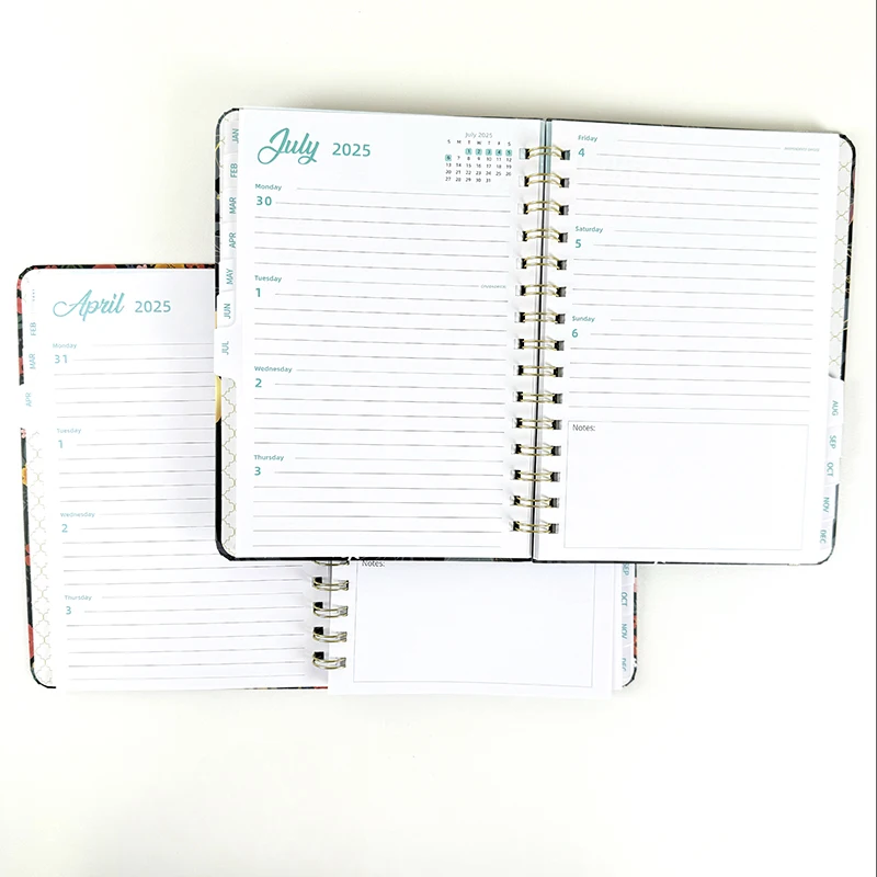 Wholesale Custom Logo A5 Planner Notebook Hardcover Spiral Business Diary Elastic Strap Pen Holder Journals Notebooks Gift