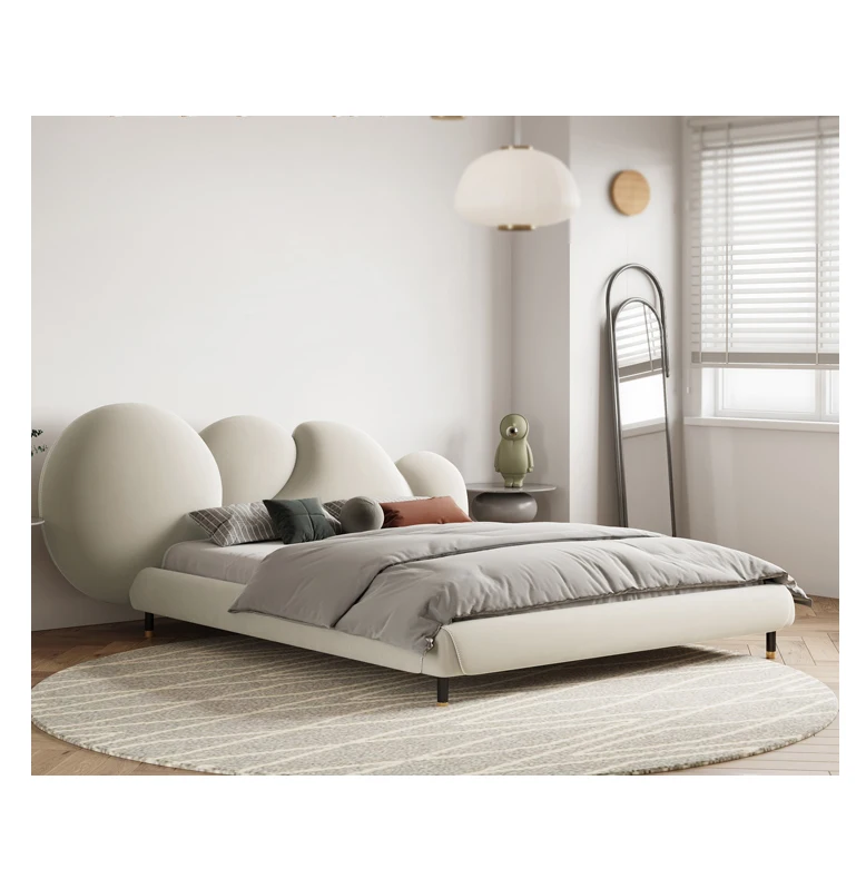 Modern Furniture Luxury Italian Design Double Beds Flannelette Velvet King Size Upholstered Bed