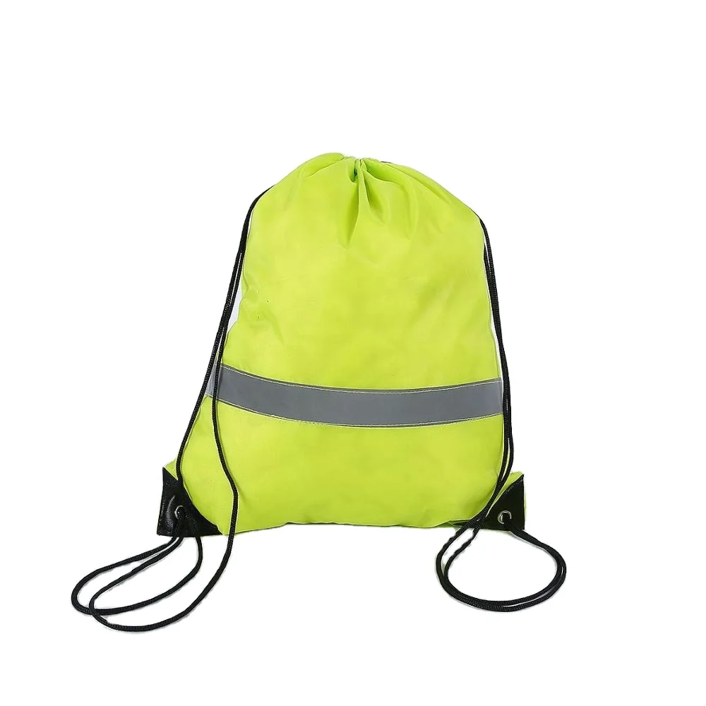 Custom 210d polyester drawstring reflective sport shoe bag with logo