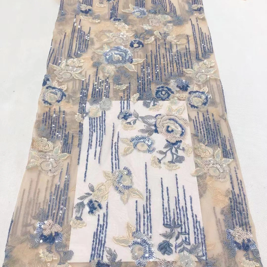 Embroidery Black and White Color Milk Silk Lace Fabric