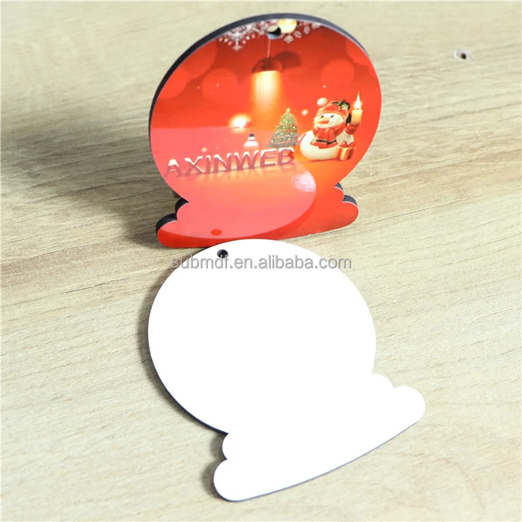 MDFSUB snowglobe shape Christmas Mdf Sublimation Blank Hanging Ornament Christmas Tree Decoration Sublimation Ornament Blank