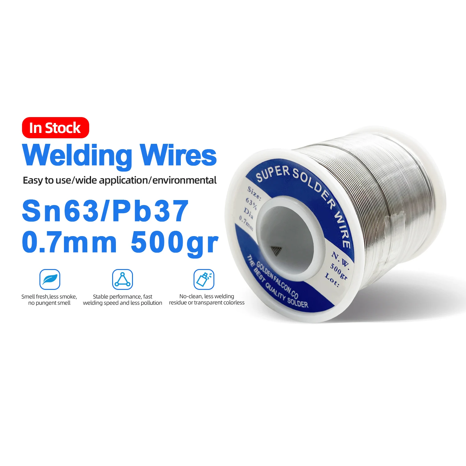 0.7 mm 500g Rosin activated cored lead-free welding wire 63/37 SN63 Pb37 quality tin soldering wire