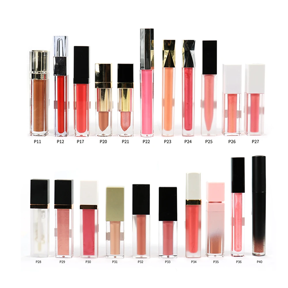 Wholesale no logo glossy vegan low moq natural lipgloss private label highly pigmented glitter lipgloss