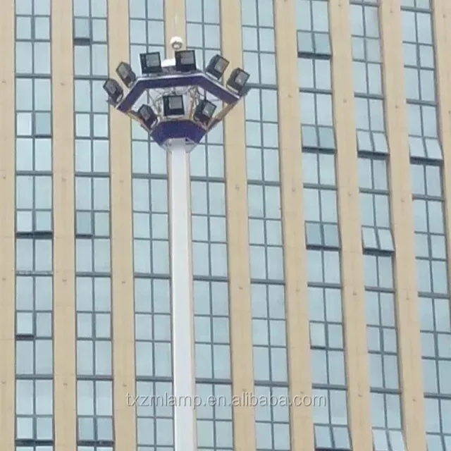 Aluminum 25m 30m high mast led flood lighting pole price