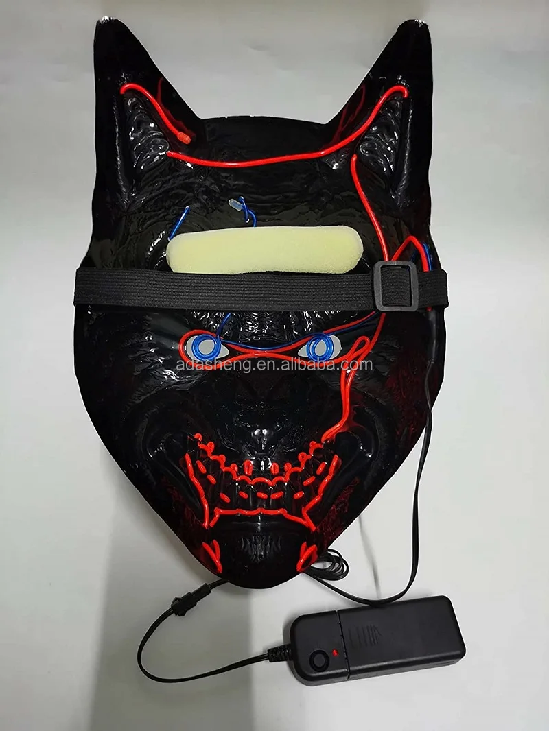 Latest Style Of  PVC Wolf Head Mask Scary Atmosphere Led Halloween Mask Cosplay Party
