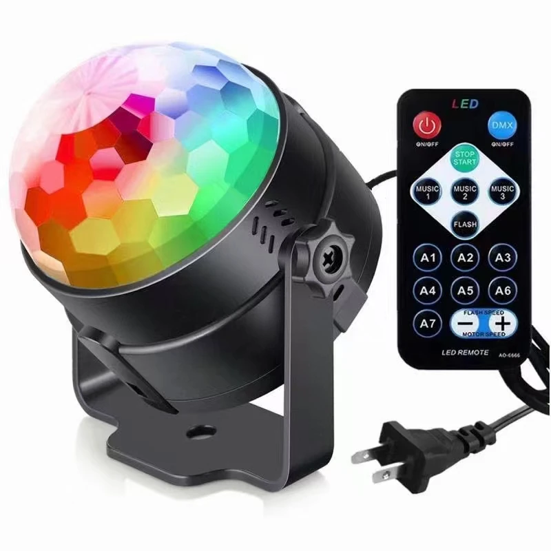 Sound Activated Rotating Disco Bar Lighting 3W RGB Led Stage  Small Magic Ball Light For Christmas Home KTV Xmas Wedding Show