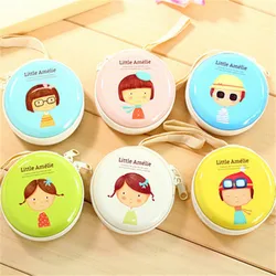 Promotional GIFT Mini portable cartoon multi-color tinplate earphone bag coin purse
