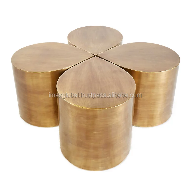 TOP SELLING MATT FINISHES ALUMINIUM ROUND COFFEE TABLE MATTE FINISHED METAL DRUM COFFEE TABLE