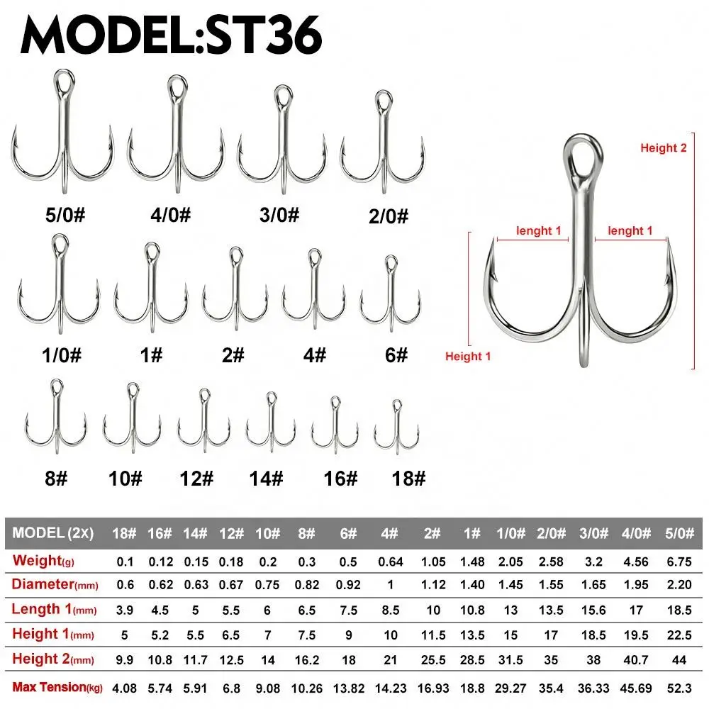Super Strong Treble Hooks Fishing Tackle High Strength High-Carbon Steel Jigging Hook Saltwater Fishing Hook