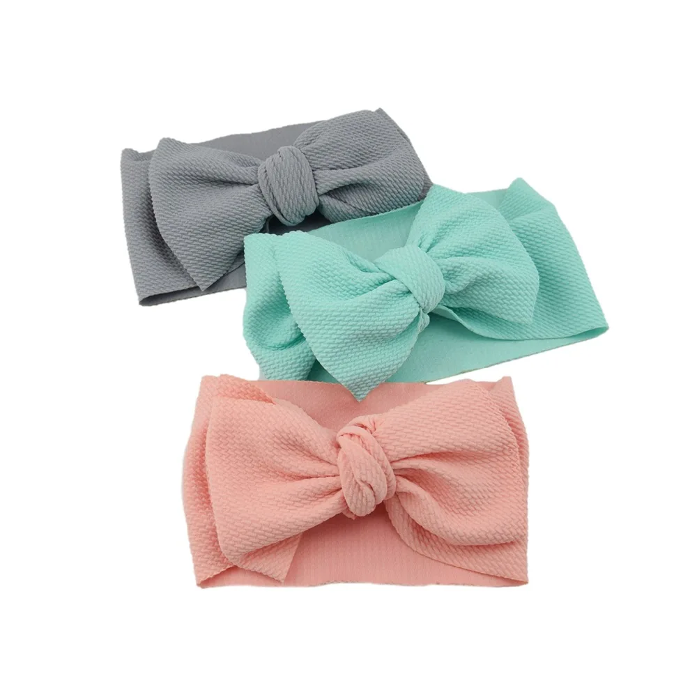Oversized bow headband Baby Girl Nylon Newborn Infant Toddler Super Stretchy Hairbands Butterfly bow white baby headband
