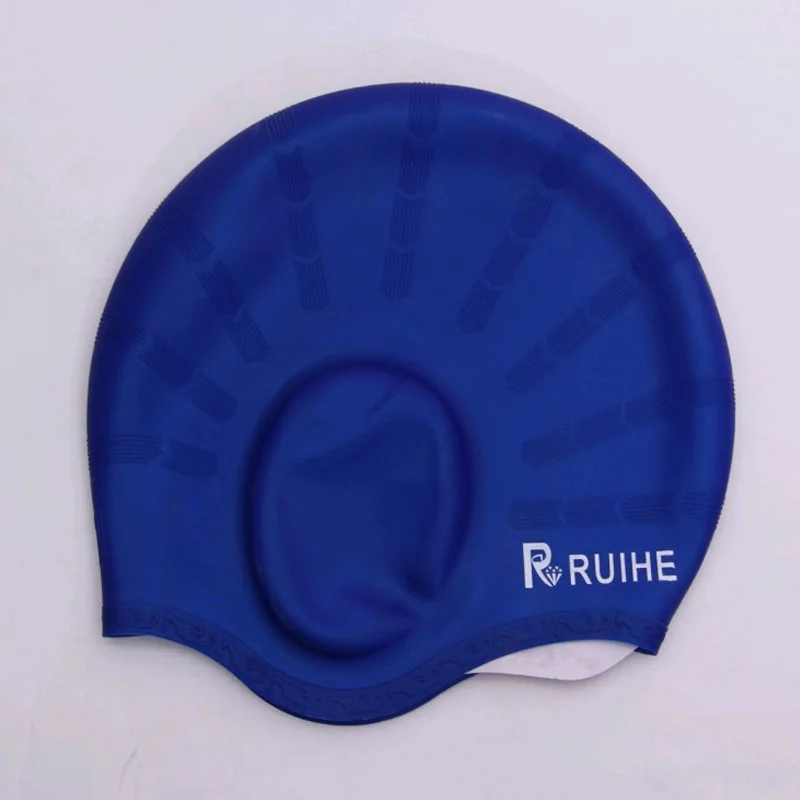 Ear Protection Caps for Kids with 3D Ear Pocket Silicone Bathing Swimming Caps with Ear Plugs Nose Clip for Women Men Teens