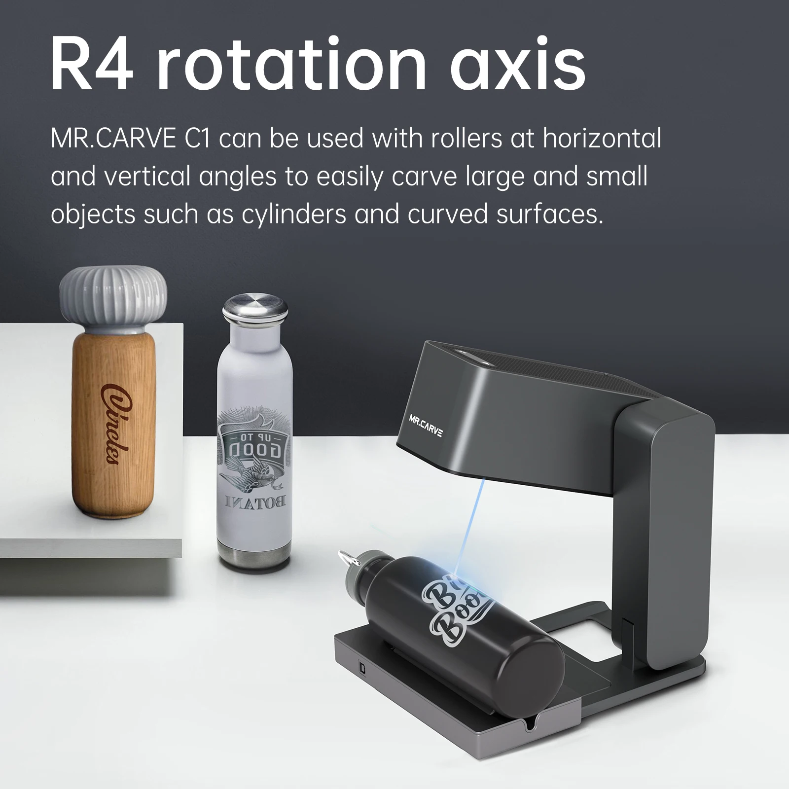 C1 Portable Laser Engraving Machine Wood Paper 360 Degree Rotation Carving Marking 3D Rubber Laser Engraving Machine