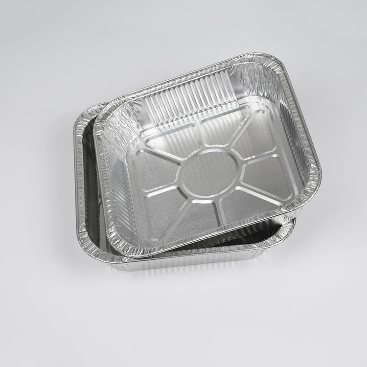 
Disposable food packing aluminum foil container carry out square baking tray 