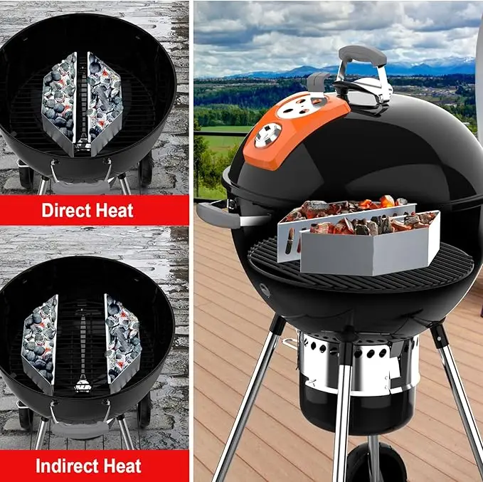 Best Selling Harcoal Basket Set of 2 Charcoal Tray for 22/26' Weber Grills Grill Accessory