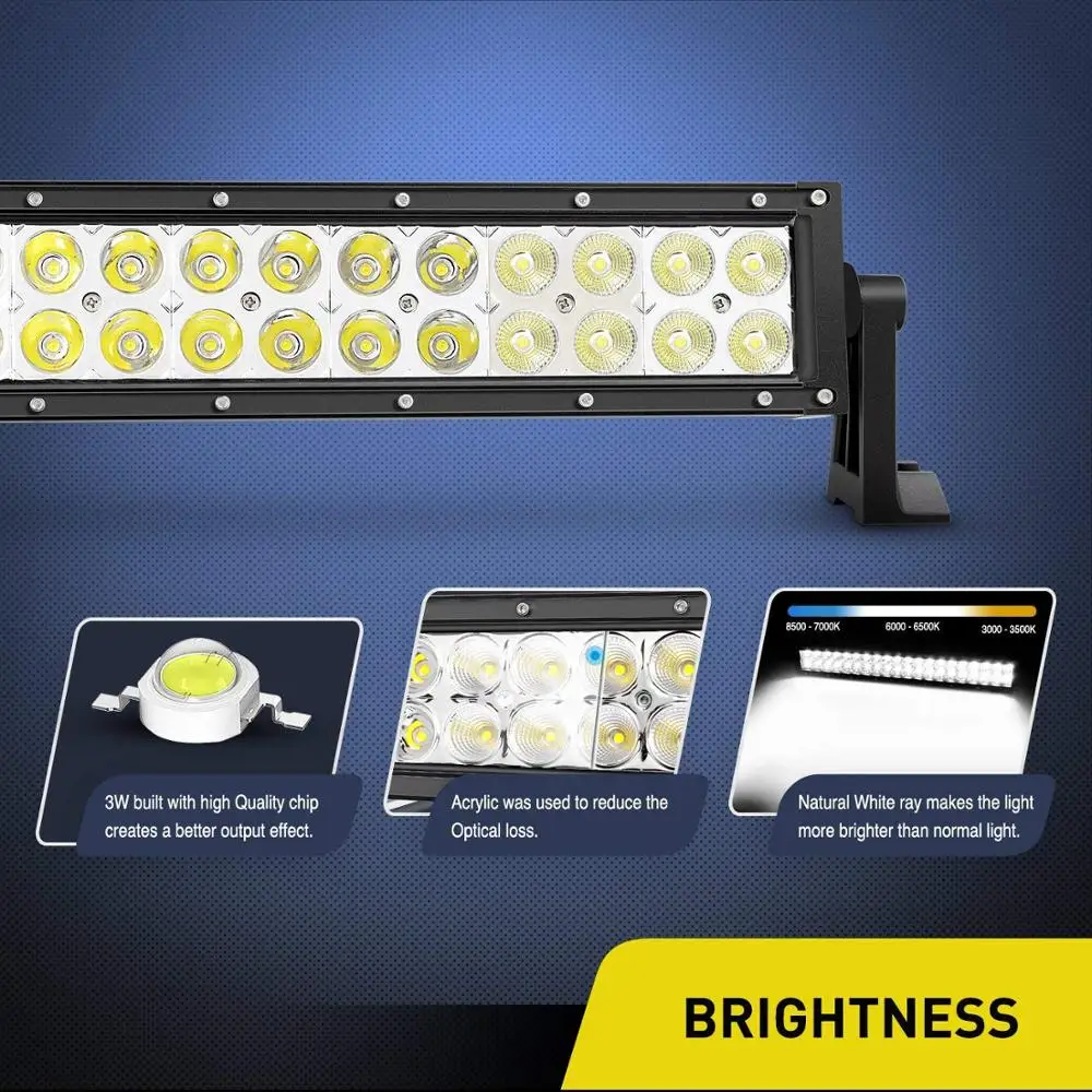 
Factory Direct Supply Cheap 12V Input Combo Beam 22 Inch Off Road 4x4 120W Led Light Bar for Truck Car 