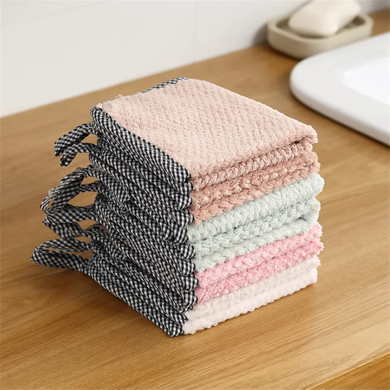 Kitchen Cleaning Cloths Super Thicker Absorbent  Table Kitchen Hanging Clean Dish Washing Cloth Cleaning Tool H609