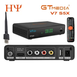 GTmedia V7 S5X поддержка DVB-S/S2/S2X H.265 AVS + однокабельная система 1080P USB Wifi адаптер BI SS автоматически изменяющийся Full PowerVu Декодер каналов кабельного телевидения V7S5X