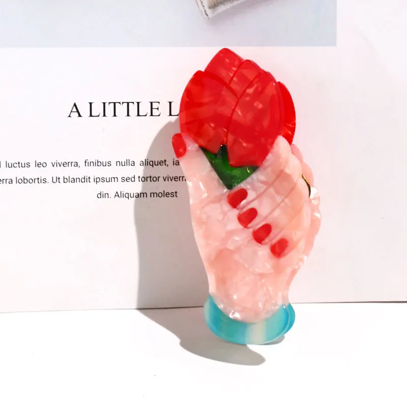 XinMei custom flower bunch hair clamp claw clips bulk eco-friendly cellulose acetate trendy claw clips for women hair