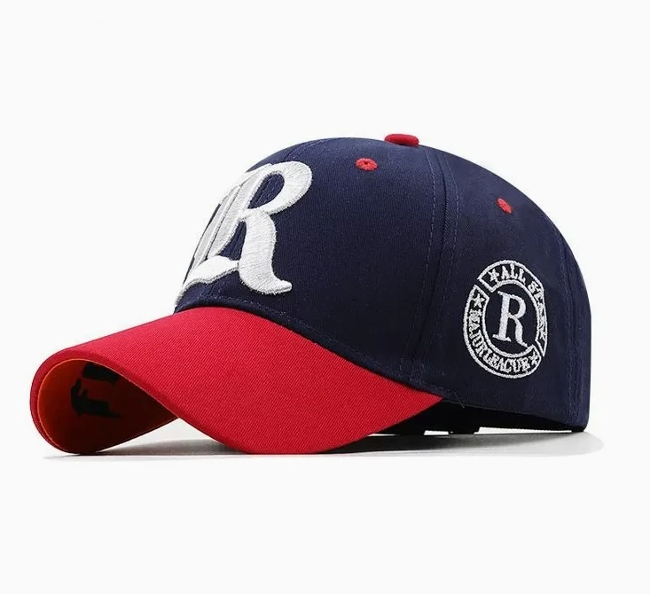 2 Tone RED & BULE Baseball Caps RED Plaid Baseball Hat RED Branded Baseball Cap