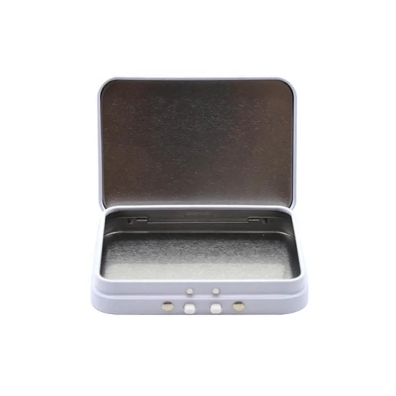 Pocket-sized Food Grade Custom Printed Metal Rectangle Empty Hinged pre-roll cigarette packing CR tin box  Child resistant Tins