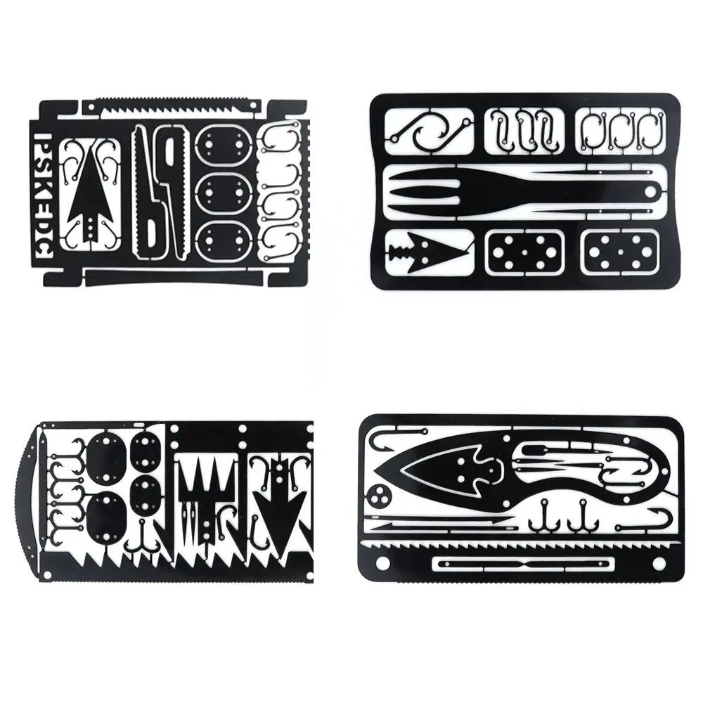 17 in 1 Outdoor Stainless Steel Fishing Hook Multi Function Card Tool Set