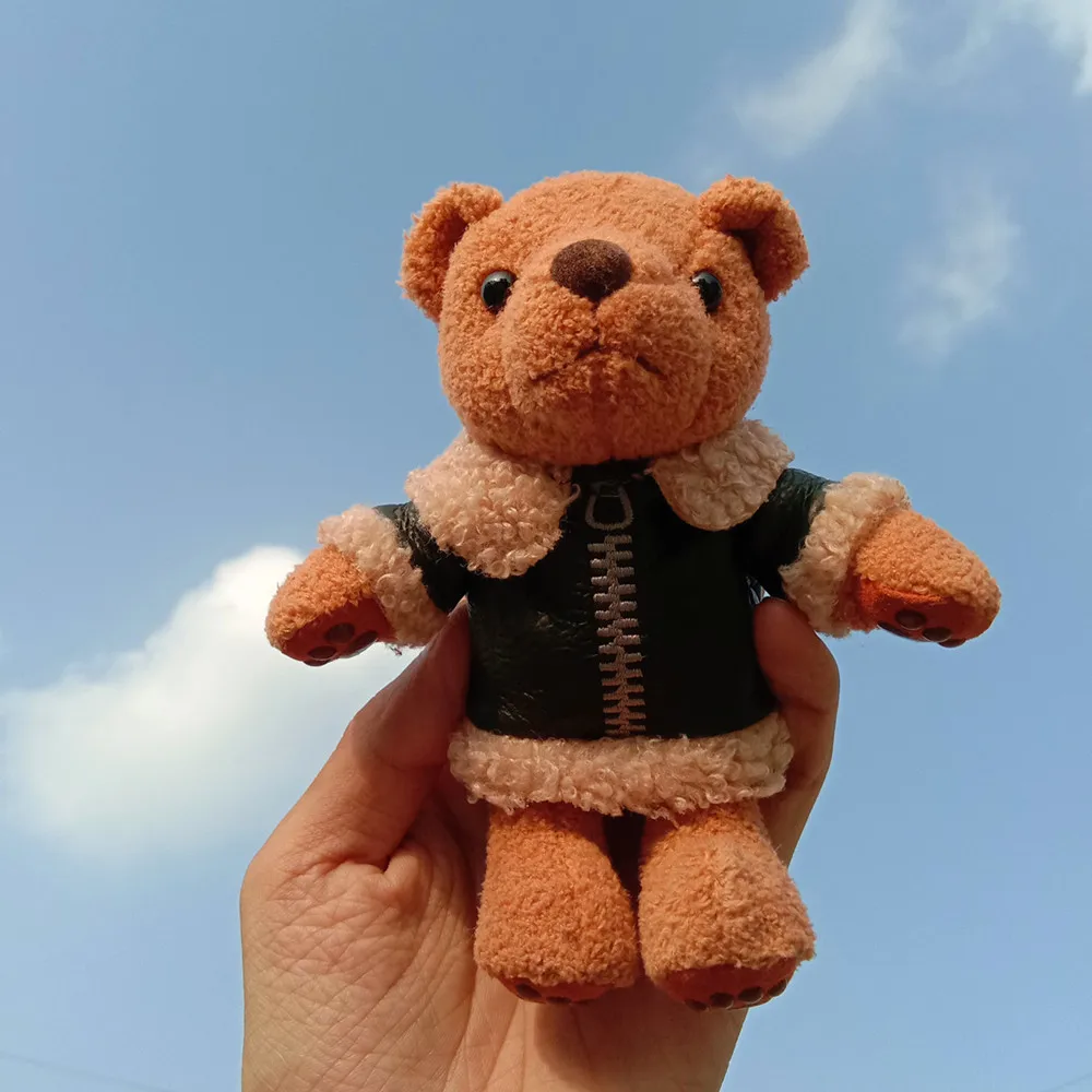 Custom wholesale creative plush clothes bear keychain pendant bear plush toy car keychain bag hanging pendant