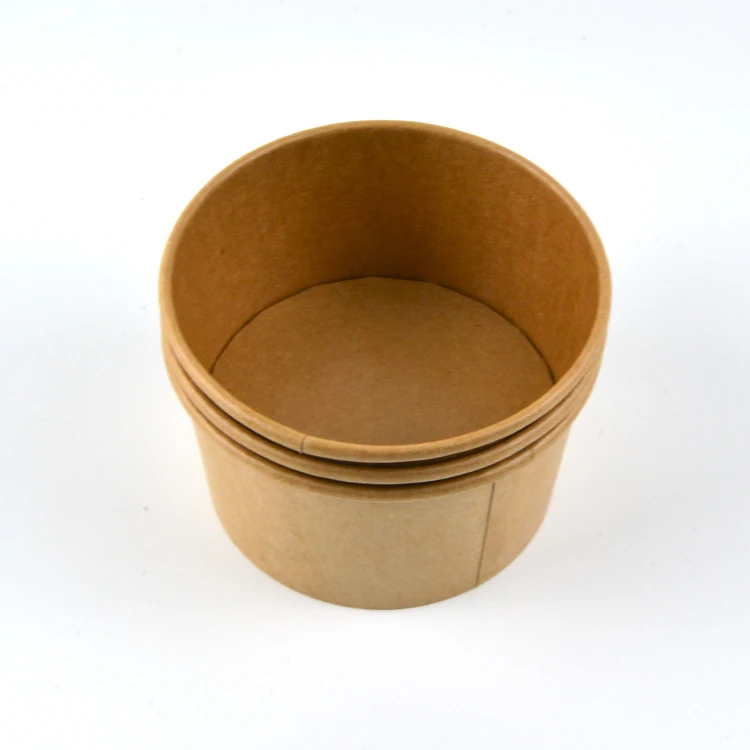 Hot Selling High Quality Food Grade Kraft Paper Salad Bowl With Clear Cover Lid