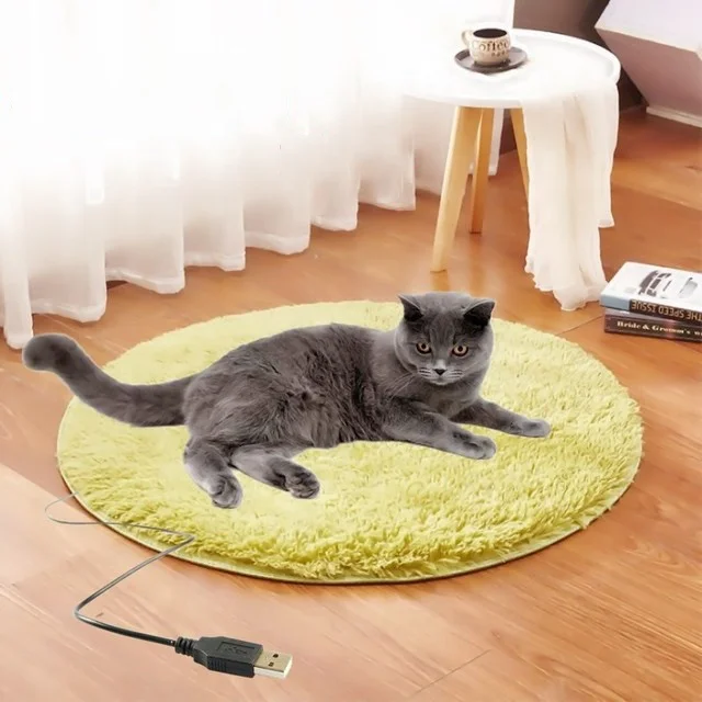 
USB Plush Heater Mat Bed Leak-proof Small Cat Dog Pad Warm Carpet Animals Quickly Heating Heater Mat 