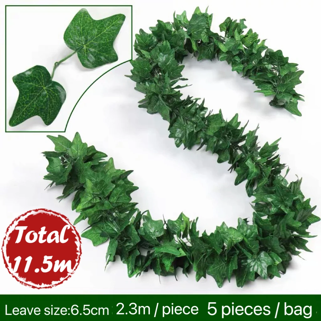 Artificial Ivy Leaf Plants Vine Hanging Garland Fake Foliage Flowers Home Kitchen Garden Office Wedding Wall Decor