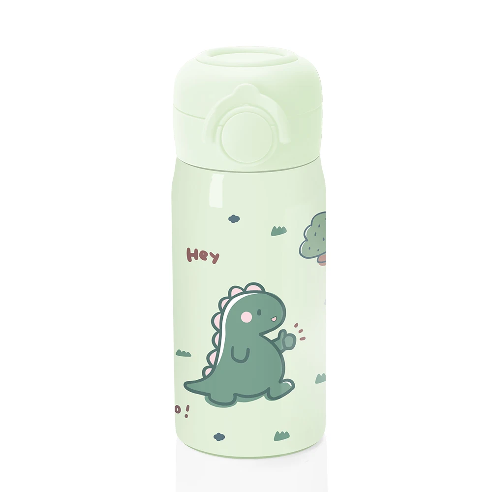 Cute Cartoon Kids 350ml 12oz Stainless Steel Thermos Cup Students DIY Water Bottles