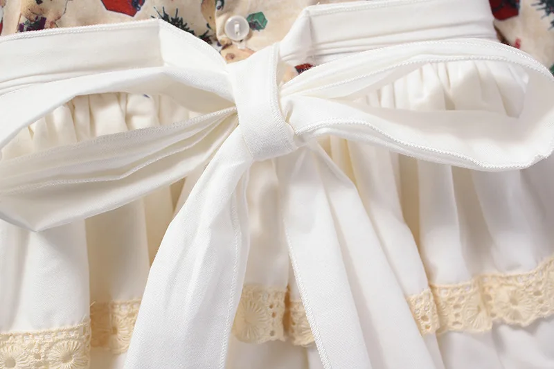 Baby Clothing Spanish Vintage Lolita Ball Gown Lace Bow Print Birthday Party Easter Eid Princess Dress For Girls