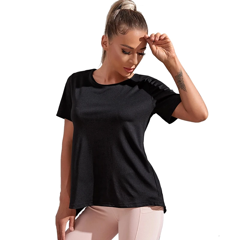 
OEM &ODM Service Eco-Friendly Breathable Back With Contrast Mesh Stitching Quick Dry Sports Tee T Shirt 