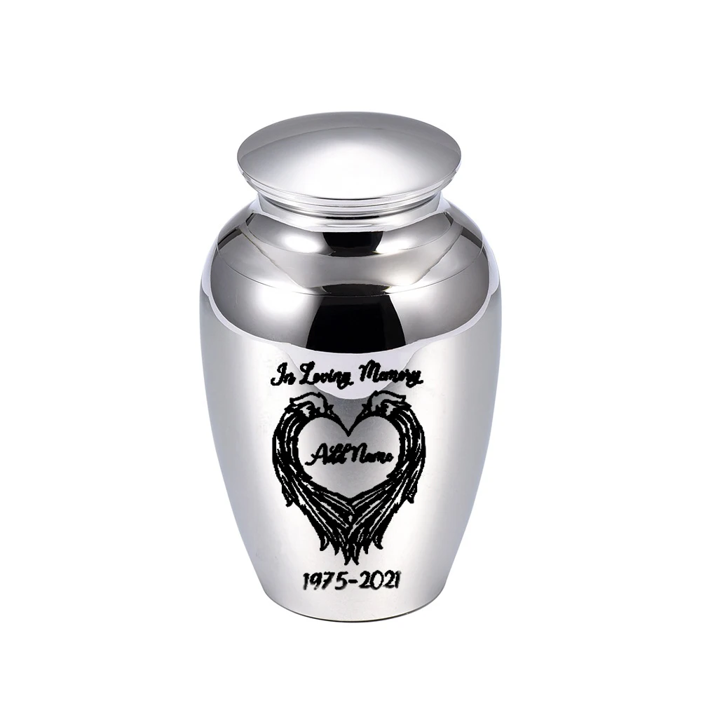 Dogs Cats Small Cremation Urn Aluminum Alloy Memorial Human Pets Ashes Casket Funeral Keepsake 70x45mm - in Loving Memory