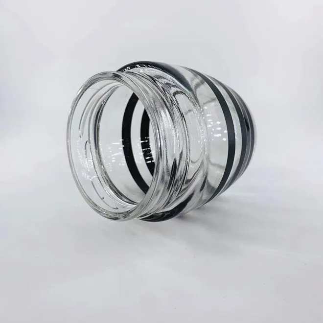 200ml 250g 0.5kg empty honey jar glass with deep black gold lid